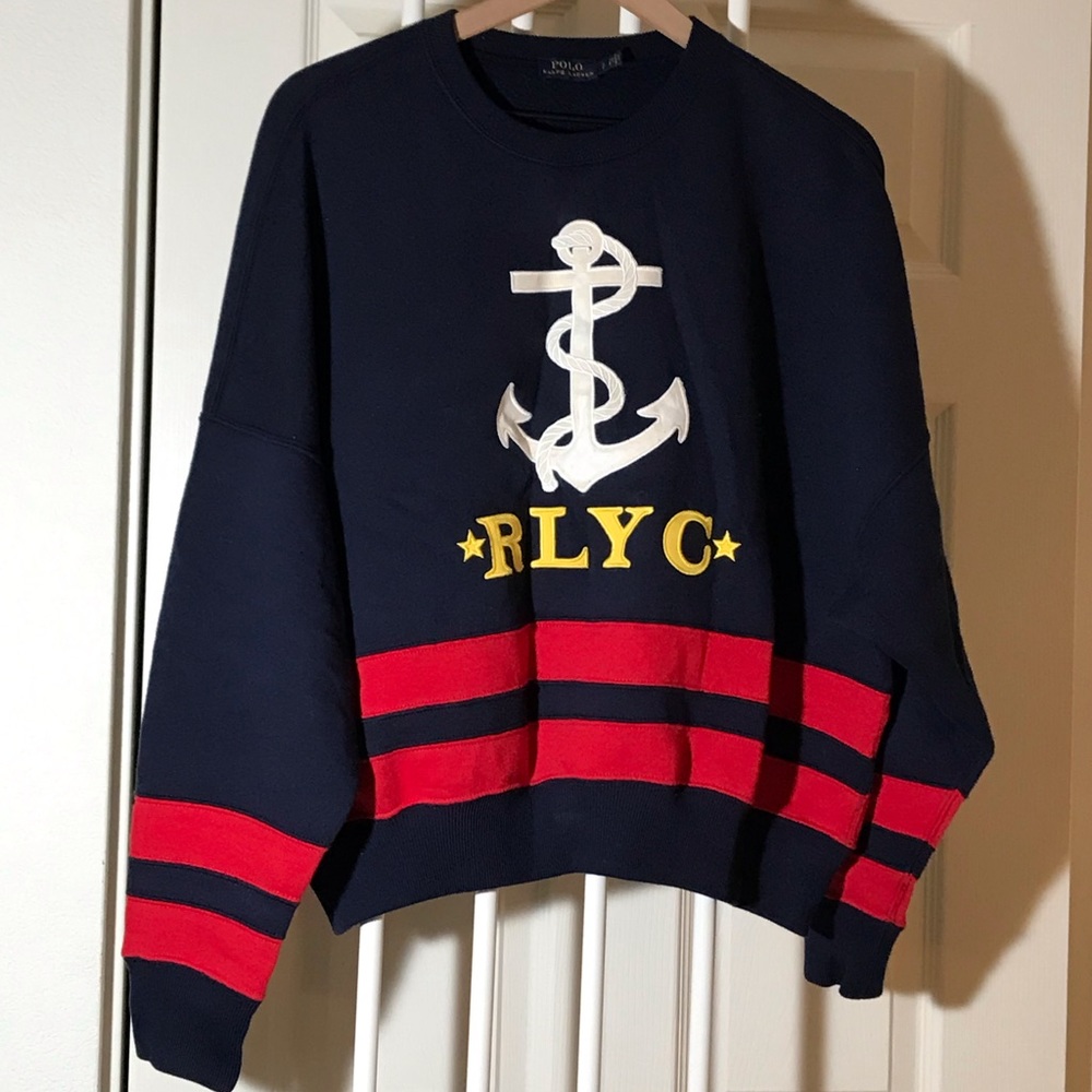 Polo Ralph Lauren blue logo sweater S